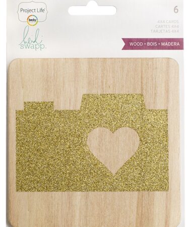 Project Life Glittered Wood Veneer Cards 4X4 7/Pkg-Heidi Swapp
