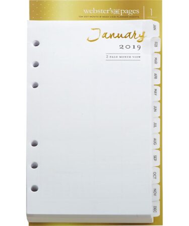 Color Crush Personal Planner 12-Month Calendar Insert- 2019
