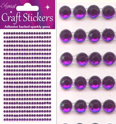 Eleganza Craft Stickers 3mm 418 gems Amethyst No.38