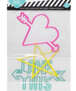 Outline Stickers Words 3/pc