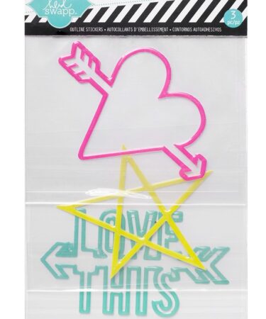 Outline Stickers Words 3/pc