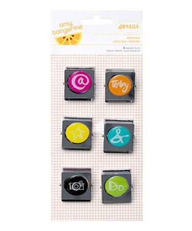 Amy Tan Plus One Details Binder Clips 1.25X1.25 6/Pkg