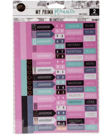 My Prima Planner Mini Stickers 2/Pkg_x000D_Words & Numbers