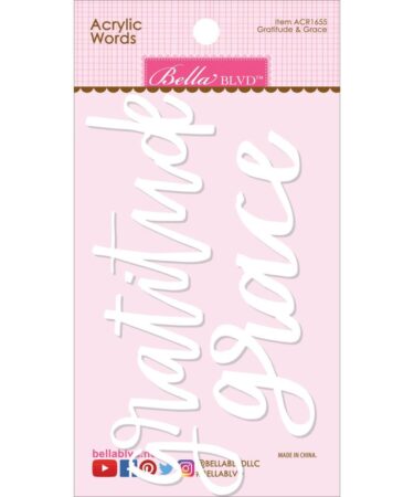 Acrylic White Script Words Gratitude & Grace