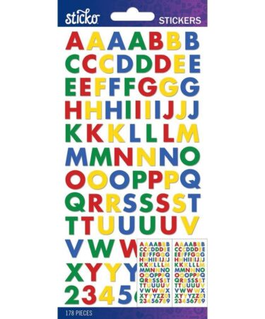 Sticko Alphabet Stickers_x000D_Primary Futura Bold Small