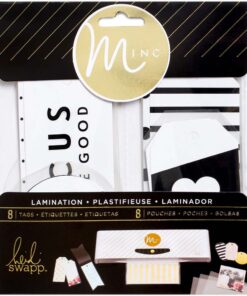 Minc Lamination Tags Assorted Sizes 16/Pkg-Black 2X5, 2X3.5 & 2.5X2.5