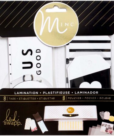 Minc Lamination Tags Assorted Sizes 16/Pkg-Black 2X5, 2X3.5 & 2.5X2.5