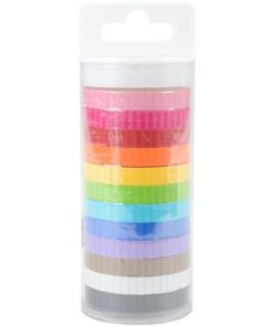 Doodlebug Monochromatic Washi Tape 8mmx12yds 12/Pkg. STRIPE.