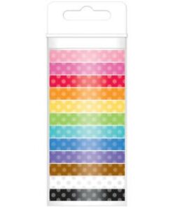 Doodlebug Monochromatic Washi Tape 8mmx12yds 12/Pkg. Polka Dot