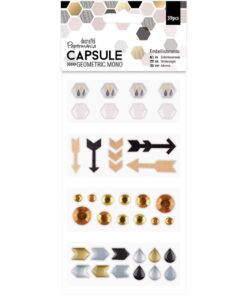 Papermania Geometric Mono Embellishments 39/Pkg