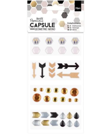 Papermania Geometric Mono Embellishments 39/Pkg