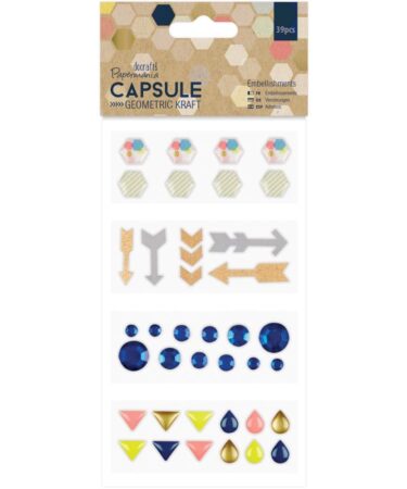 Papermania Geometric Kraft Embellishments 39/Pkg