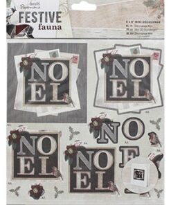 Papermania 8x8 Mini Scrapbook Paper Craft Decoupage - Festive Fauna