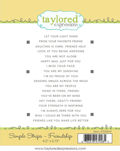 IL NEGOZIO DELLA MAMMA DI CLE – USATI DALLA CLE –Simple Strips - Friendship- TAYLORED