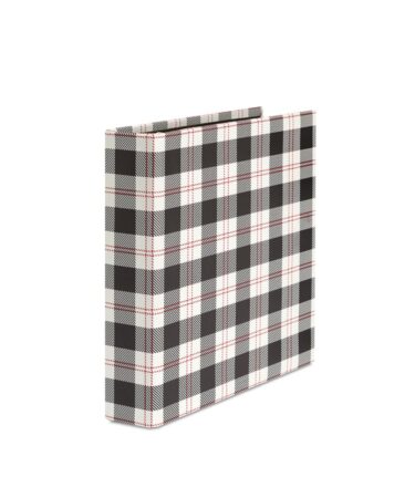 TOMMY ART - Raccoglitore ad anelli – Plaid Nero con riga Rossa