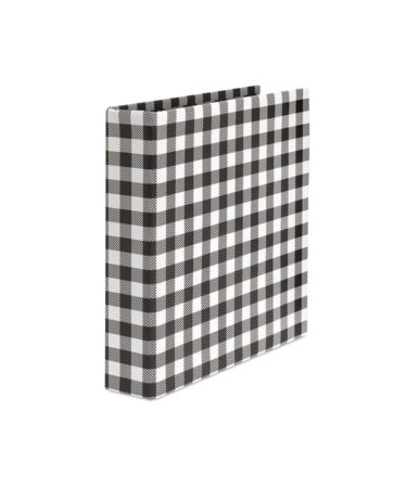 TOMMY ART  - Raccoglitore ad anelli – Plaid Bianco e Nero - (in arrivo a fine Agosto)
