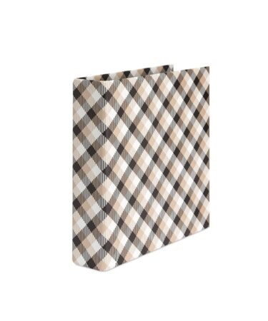 TOMMY ART - Raccoglitore ad anelli – Plaid Nero e Beige