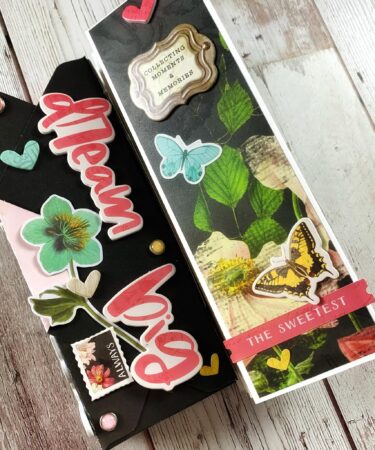 MINI ALBUM ACCORDION SIMPLE VINTAGE COTTAGE FIELDS -PRODOTTO CONTENITORE