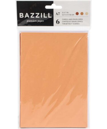 BAZZILL Cards W/Envelopes 5"X7" Oranges