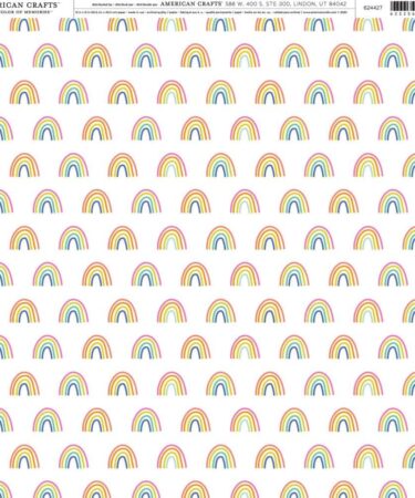 American Crafts Patterned Single-Sided Cardstock 12"X12" - Rainbow