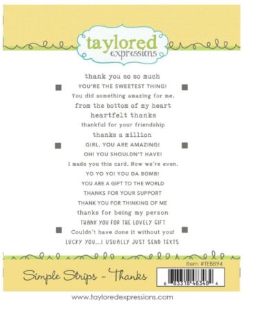 IL NEGOZIO DELLA MAMMA DI CLE – USATI DALLA CLE –TIMBRO Simple Strips - Thanks - TAYLORED EXPRESSIONS