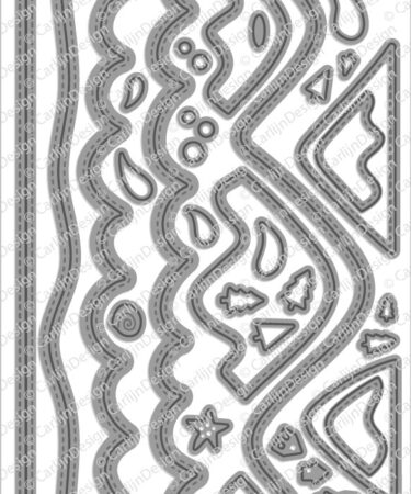 CarlijnDesign Snijmallen Slimline Randen 4 Bergen & Water