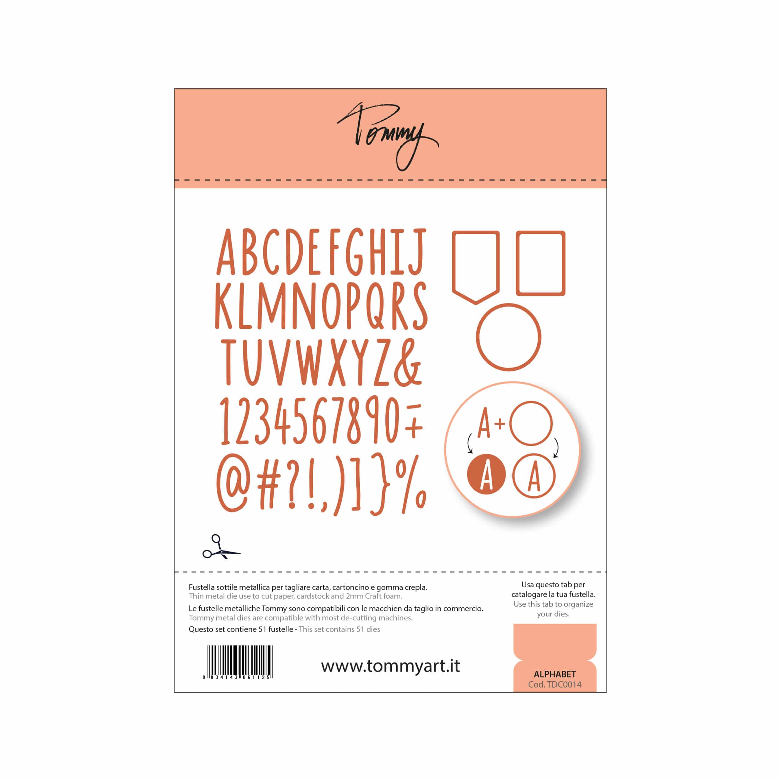 TOMMY ART - Fustella ALPHABET (51 componenti)
