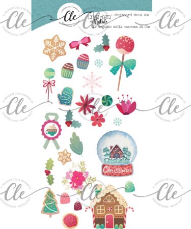 GLI ABBELLIMENTI DELLA CLE - COLLEZIONE LA MIA RICETTA DI NATALE - CHIPBOARD