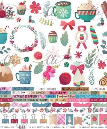 GLI ABBELLIMENTI DELLA CLE - COLLEZIONE LA MIA RICETTA DI NATALE - FOGLIO 12X12 DI STICKERS