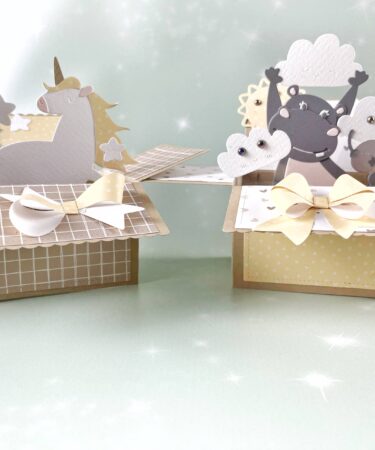 POP UP CARD CON NINA E OSVALDO -PRODOTTO CONTENITORE