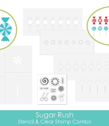 IL NEGOZIO DELLA MAMMA DI CLE – USATI DALLA CLE 2023TAYLORED EXPRESSIONS - SUGAR RUSH STENCIL & CLEAR STAMP COMBO