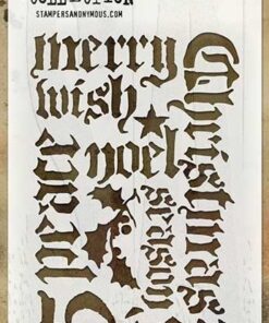 TIM HOLTZ - LAYERING STENCIL- HOLIDAY SCRIPT