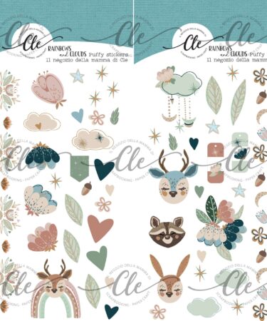 GLI ABBELLIMENTI DELLA CLE - COLLEZIONE RAINBOWS AND CLOUDS - PUFFY STICKERS