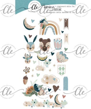 GLI ABBELLIMENTI DELLA CLE - COLLEZIONE RAINBOWS AND CLOUDS- CHIPBOARD