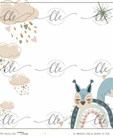 LE CARTE DELLA CLE - COLLEZIONE RAINBOWS AND CLOUDS - CARTA PATTERNED NUM. 7