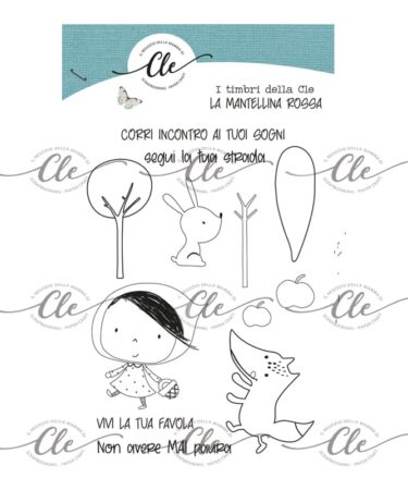 IL NEGOZIO DELLA MAMMA DI CLE- I TIMBRI DELLA CLE-  LA MANTELLINA ROSSA