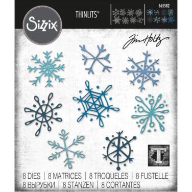 Sizzix Thinlits Dies By Tim Holtz 8/Pkg - Scribbly Snowflakes VAULT EDITION