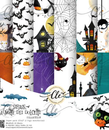 IL NEGOZIO DELLA MAMMA DI CLE- LE CARTE DELLA CLE - COLLEZIONE SIRIUS E LA NOTTE DEI DOLCETTI - PAPER PACK 12X12