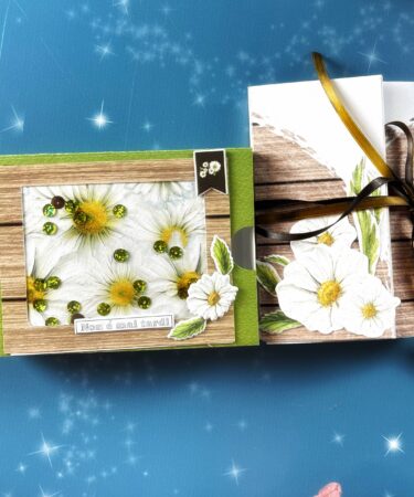 MINI ALBUM CON SCATOLA CON LE MARGHERITE DI SETTEMBRE  PRODOTTO CONTENITORE