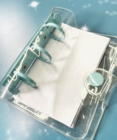 IL NEGOZIO DELLA MAMMA DI CLE- MINI QUADERNETTO AD ANELLI CON COPERTINA TRASPARENTE - AZZURRO BABY