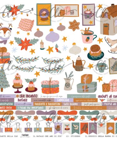 IL NEGOZIO DELLA MAMMA DI CLE - GLI ABBELLIMENTI DELLA CLE - COLLEZIONE IL NATALE CHE AMO DI PIÙ - FOGLIO 12X12 DI STICKERS