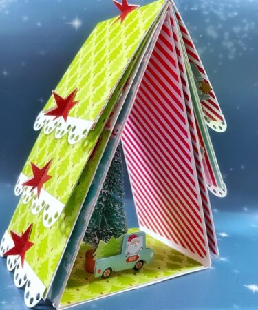 MINI ALBUM ALBERELLO -DOODLEBUG LET IT SNOW PRODOTTO CONTENITORE