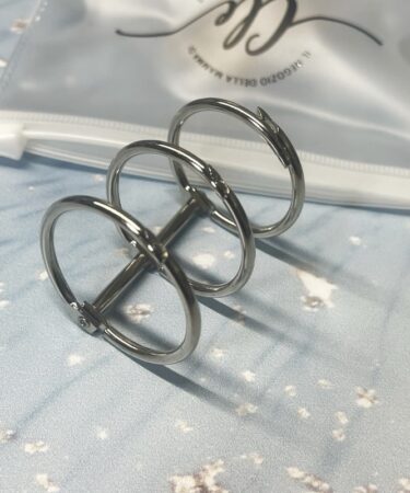 IL NEGOZIO DELLA MAMMA DI CLE - BINDER RINGS  BLOCCO DA 3 ANELLI- ANELLI APRIBILI ARGENTO LUCIDO