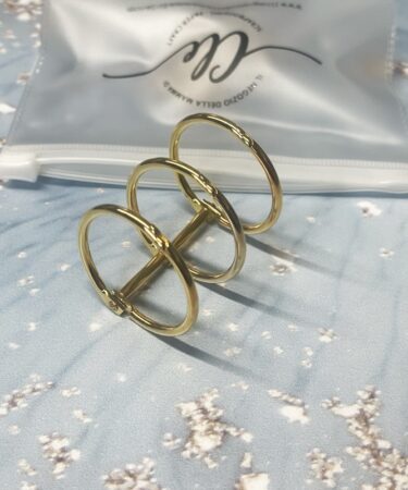IL NEGOZIO DELLA MAMMA DI CLE - BINDER RINGS  BLOCCO DA 3 ANELLI- ANELLI APRIBILI  ORO LUCIDO