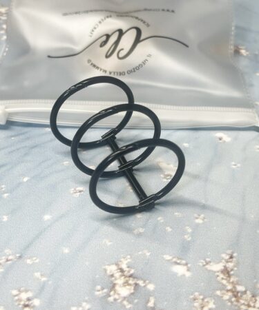 IL NEGOZIO DELLA MAMMA DI CLE - BINDER RINGS  BLOCCO DA 3 ANELLI- ANELLI APRIBILI  NERO