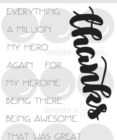 CREATE A SMILE - set di timbri in silcone -MINI THANKS