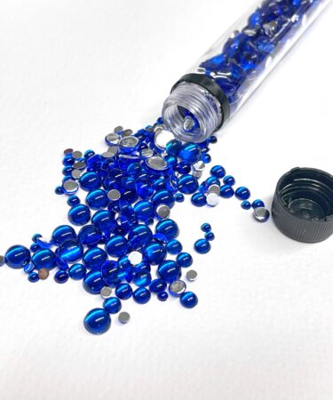 IL NEGOZIO DELLA MAMMA DI CLE-  GLI ABBELLIMENTI DELLA CLE - SEMI SFERE IN RESINA BLU