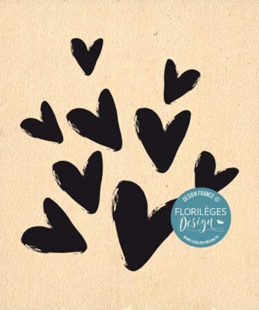 FLORILEGES DESIGN – Timbro in legno ENVOL DE CŒURS