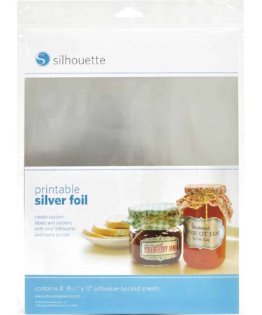 Silhouette Printable Adhesive Silver Foil (8.5 x 11", 8 Sheets)