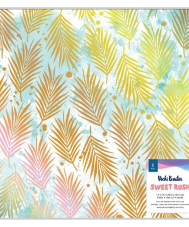 Vicki Boutin Sweet Rush Specialty Paper 12"X12"
Vellum W/Holographic Gold Foil